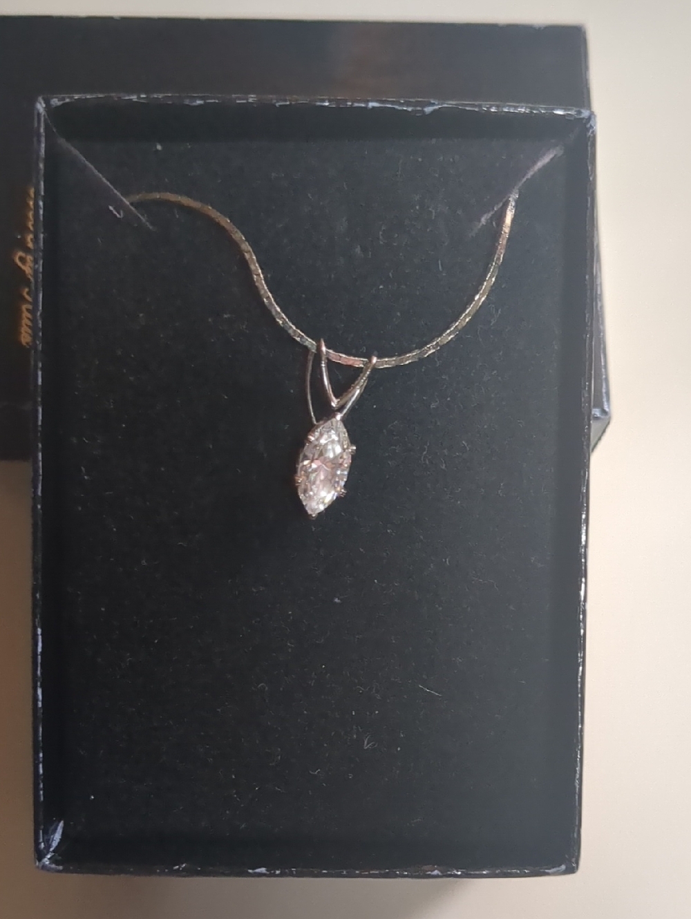 Classic Marquise CZ Pendant Necklace in Silver